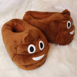 Zapatillas de cara sonriente marrón otoño suave peludo comodidad <span class=keywords><strong>triste</strong></span> gafas de sol enojadas expresión adulto al aire libre zapatilla cálida zapatos de cara linda - Product Image 5