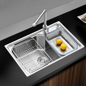 Évier de cuisine moderne à fente unique Éviers de cuisine multifonction en acier inoxydable avec cascade - Product Image 1