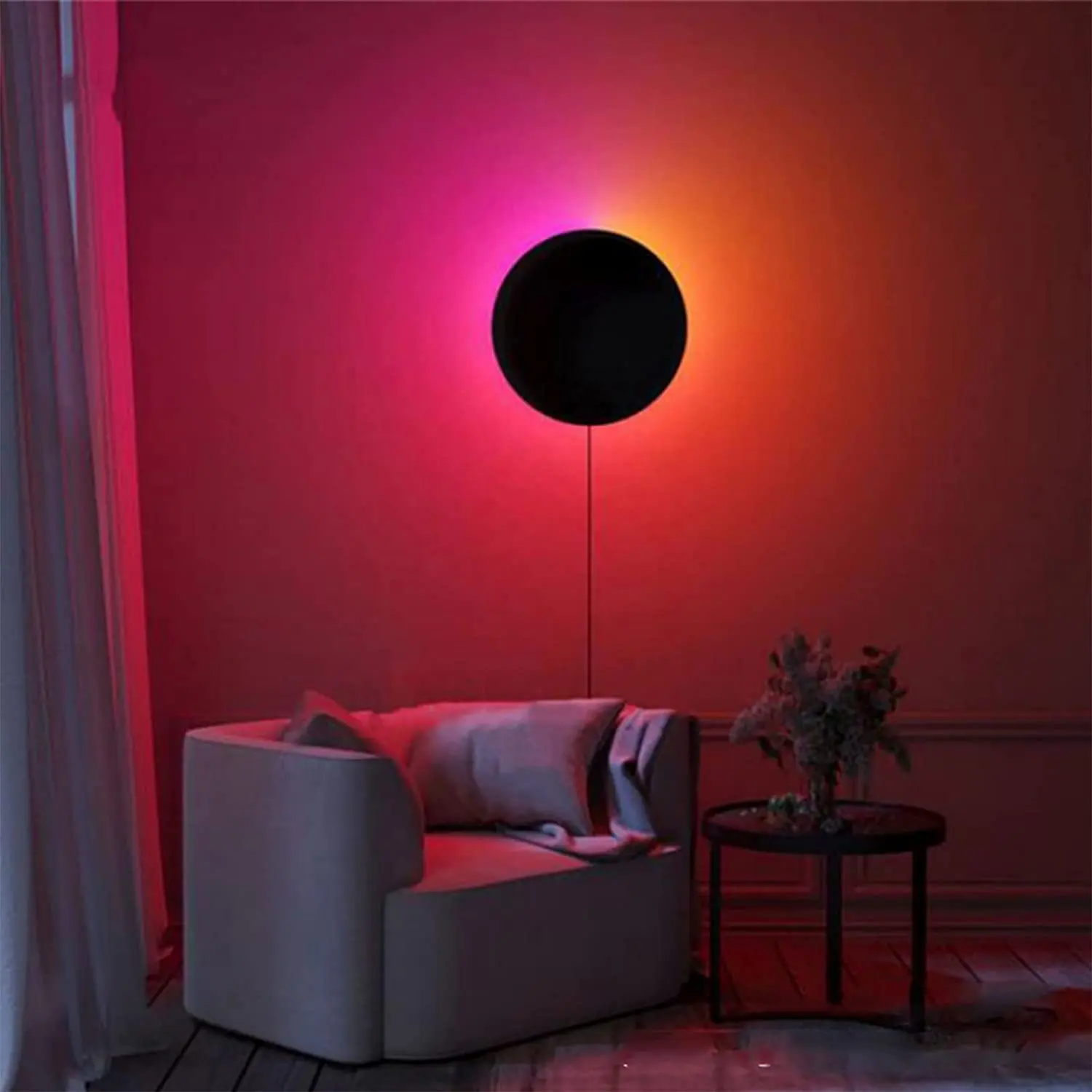 Nordic simple remote control RGB corner modern wall lamp led for bedroom contemporary design lights indoor decorative