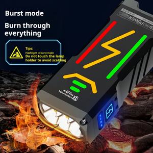 Lampe torche LED carrée super puissante de 10 000 lumens, polyvalente, avec chargement USB, corps en alliage d'aluminium et capacité d'allumer des feuilles - Product Image 4