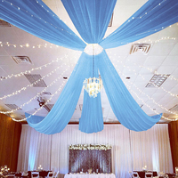 Rideaux de plafond en polyester pour tentes événementielles, draperies de toile de fond pour mariages et décorations de banquets d'hôtel