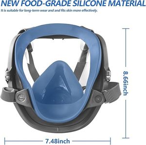 Cartuchos <span class=keywords><strong>de</strong></span> silicona reutilizables <span class=keywords><strong>de</strong></span> cara completa Negra Máscara <span class=keywords><strong>de</strong></span> gas Filtro <span class=keywords><strong>de</strong></span> carbón <span class=keywords><strong>para</strong></span> polvo Máscara <span class=keywords><strong>de</strong></span> gas <span class=keywords><strong>para</strong></span> pintura en aerosol con filtros dobles - Product Image 2