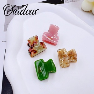 Oradour กิ๊บหนีบผมอะซิเตททำมือแบบสั่งทำกันน้ำทนทานเครื่องประดับผมทรงสี่เหลี่ยมผืนผ้าขนาดเล็กสำหรับผู้หญิง - Product Image 5