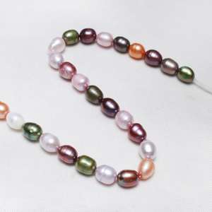 Perles de perles d'eau douce de pomme de terre de culture à la mode Offre Spéciale couleurs mélangées 5-6mm trou: 0.8mm vendu par brin de 15.7 pouces - Product Image 4