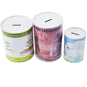 Wholesale Round Cash Dollar <strong>Money</strong> Saving Tin <strong>Boxes</strong> Coin Slot Tin Can Piggy Bank Wholesale