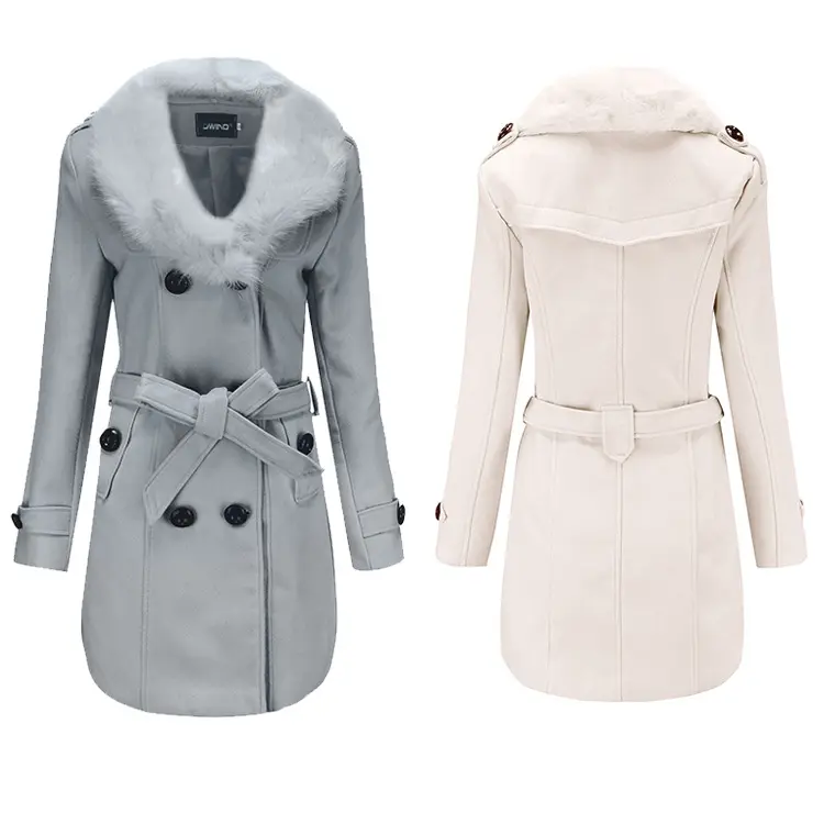 Mantel Panjang Tahan Angin untuk Wanita, Jaket Hangat, Pakaian Musim Dingin, 2022