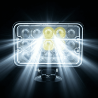 6Inch 45W 3000LM 6000K Rectangle LED Work Light 4D Lens IP68 Waterproof 12-48V High/Low Beam Switch Auxiliary Driving Lamp