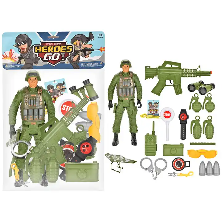 pas cher mini militaire figure jouets enfants en plastique police