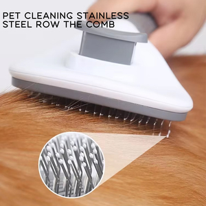 Brosse lissante pour chien à un bouton, brosse de nettoyage et de toilettage pour animaux de compagnie - Product Image 5