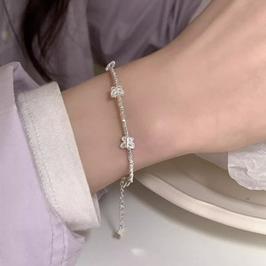 Bracciale in argento sterling 925 con farfalla e design 'Broken Silver' per donna, stile INS, per la figlia di un <span class=keywords><strong>chaebol</strong></span>, lusso discreto, semplice e - Product Image 3