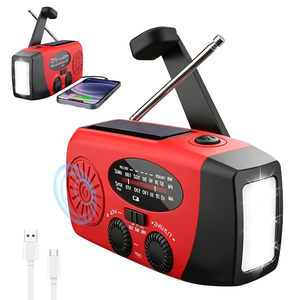 Dernier modèle radio solaire multifonction 4 en 1 avec fonction SOS, radio à manivelle, affichage de la puissance, radio d'urgence pour le camping - Product Image 1
