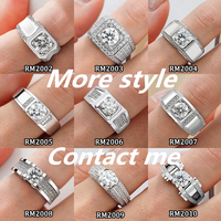 Bague en argent 925 homme 1CT 2CT 3CT 5CT moissanite hommes bague def vvs top qualité original argent 925 pierre anneaux pour hommes