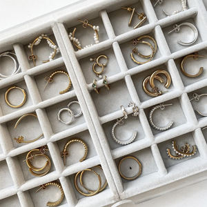 Pendientes de plata de primera ley para mujer, aretes pequeños, plata esterlina 925, estilo cubano, sin perforación, Gemnel - Product Image 2