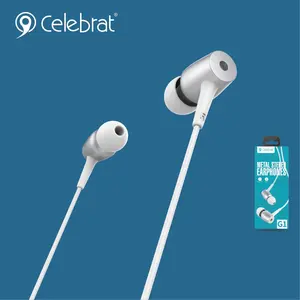 2022 Popular Selling 3.5mm In-Ear Metal Bass Wired Earphones G1 with Mic headphone for computer
