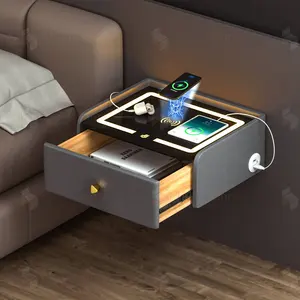 Meja samping tempat tidur Smart ditahan di dinding desain baru dinding pintar meja samping tempat tidur