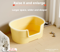 Produits pour animaux de compagnie, toilette pour chat, bac à litière pour chat extra-large, écologique, durable, en PP, avec un design ouvert anti-éclaboussures, pour les familles multi-chats