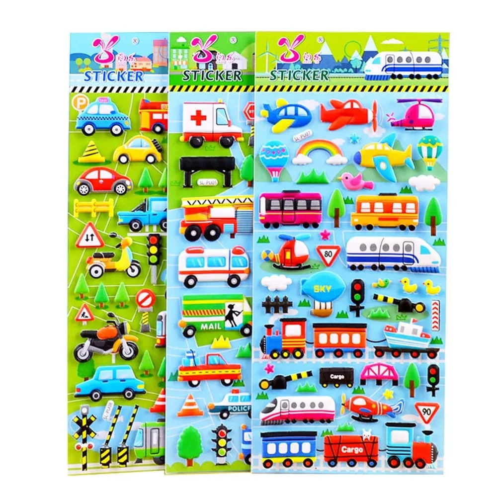 Autocollant de voiture personnalisé dessin animé pour enfants jouet gonflé collant 3D voiture camion bulle collant