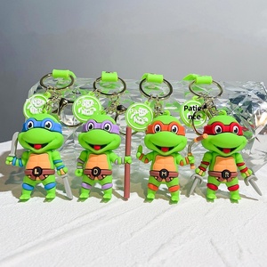 Porte-clés lumineux en silicone motif <span class=keywords><strong>Tortues</strong></span> <span class=keywords><strong>Ninja</strong></span>, pendentifs de sac en PVC, figurines en cuir, mousquetons, cadeaux <span class=keywords><strong>tortues</strong></span> - Product Image 5