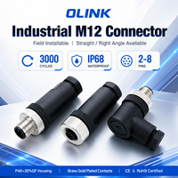 Connecteur M12 2 3 4 5 6 7 8 broches IP67 IP68 étanche, connecteur de câble mâle/femelle, installable sur site, pour automatisation industrielle et capteurs