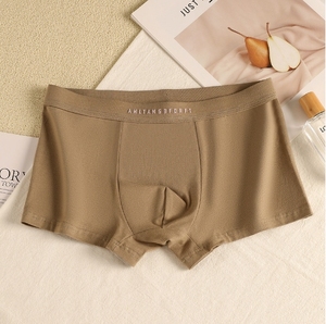Boxer da uomo di mezza altezza in cotone intimo stile Sexy autunno inverno in maglia slip per ragazzi su misura per vita - Product Image 4