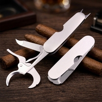 Couteau à cigares pliable 3 en 1 en acier inoxydable, mini couteau utilitaire portable, accessoire pour cigares, logo personnalisé