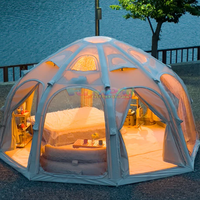 Tente gonflable imperméable Oxford, une chambre, tissu PVC, tente pneumatique avec grande auvent, pompe à air pour couple, famille, camping en plein air