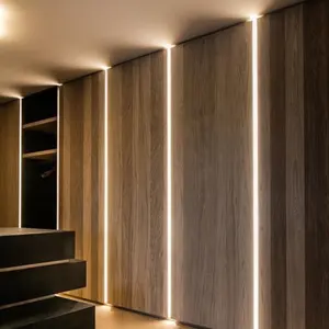 Custom Wall Metal Aluminium Keramische Hoeken Lijn Met Led Light Tegelbekleding Met Vloerrand