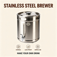 Seau de Fermentation pour Brassage Domestique en Acier Inoxydable 304 |   Cuve de Fermentation pour Vin, Bière et Kombucha