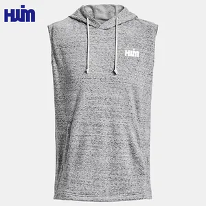 Dry Fit Workout Athletic Muscle Tank Top Running Shirts With Hoods Custom Logo Men's Gym Sleeveless Hoodie