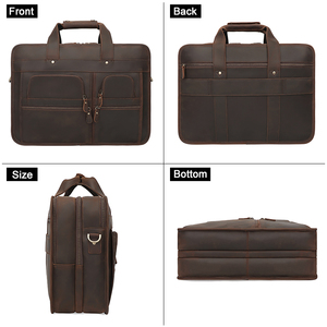 Estuche <span class=keywords><strong>de</strong></span> negocios <span class=keywords><strong>para</strong></span> hombre, maletín grande <span class=keywords><strong>de</strong></span> acrílico, Vintage, <span class=keywords><strong>de</strong></span> cuero, cruzado, Caballo Loco - Product Image 3