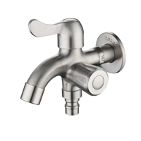 SUS304 Robinet à un trou Capteur sans contact Design moderne Finition brossée pour machines à laver Piscines à vadrouille à double usage domestique