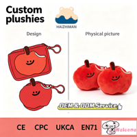 Pendentifs Pomme Rouge en Peluche Mignons et Variés - Petits Porte-clés en Coton PP, Accessoires de Sac pour Hommes, Femmes et Enfants (Plusieurs Tailles)