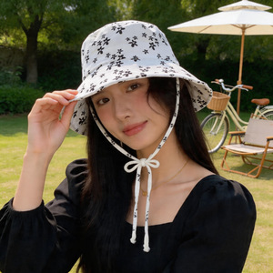 Sombrero de Pescador para Mujer, Estampado Floral Rosa, de Lona de Algodón, Protección Solar, para Verano - Product Image 4