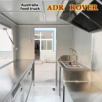 Remorque alimentaire carrée sur mesure de 13 pieds, fabrication chinoise, pour pâtisseries et snacks de rue, entièrement équipée pour la cuisson, résistante à la rouille
