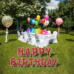 Enseigne personnalisée de <span class=keywords><strong>joyeux</strong></span> <span class=keywords><strong>anniversaire</strong></span> en plastique pour pelouse avec piquets et lettres - Product Image 4