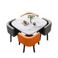 Table à manger en MDF en gros d'usine, plateau blanc, mobilier de salle à manger, table nordique, table à manger carrée