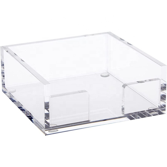 10mm Thick Clear Acrylic Sticky Note Dispenser and Notepad Holder for Desk Accessories