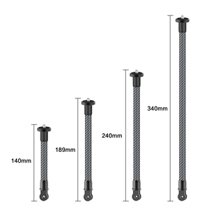 Bras d'extension rigide en fibre de carbone de 1/4 po, <span class=keywords><strong>support</strong></span> de caméra fixe pour <span class=keywords><strong>casque</strong></span> de moto pour GoPro/DJI Action/Insta360, 4 options de longueur - Product Image 1