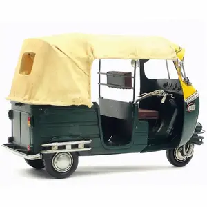 2023 Petite retro iron art Southeast Asia India Tuktuk taxi three wheeled motorcycle model home accessories crafts
