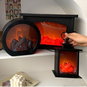 Décoratif LED cheminée Noël créatif petits ornements maison tissus d'ameublement Festival artisanat chandelier charbon flamme lampe - Product Image 1