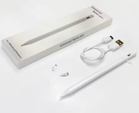 Stylet capacitif actif universel en métal magnétique, pointe remplaçable, batterie 8 heures pour tablettes et téléphones Android/iOS/Windows