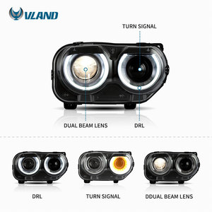 Faros Delanteros LED VLAND para Dodge Challenger SXT 2015 2016 2017 2018 2019 2020 2021 <span class=keywords><strong>2022</strong></span> 2023 2024 - Product Image 2