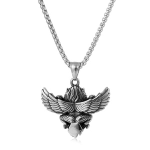 Yunnique-collar con colgante de bestia auspiciosa de acero inoxidable con alas y diseño de serpiente para hombres y mujeres, cadena de 60cm, joyería de regalo - Product Image 3