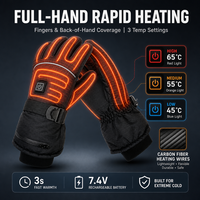 Gants chauffants rechargeables en graphène, gants chauffants électriques à température réglable sur 3 niveaux pour la maison, le bureau et la voiture