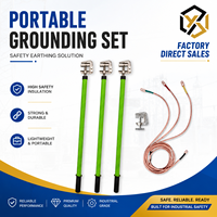Kit de mise à la terre et de protection contre les courts-circuits portable LC-JDX avec câbles en cuivre, tiges isolées et pinces conductrices