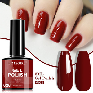 Limegirl CPSR HEMA-Free 8ml Milky White Jelly Nude Gel Nail Polish <span class=keywords><strong>Pink</strong></span> Orange Soak UV Light <span class=keywords><strong>Cure</strong></span> untuk Salon DIY Seni Kuku di Rumah - Product Image 4