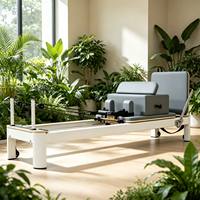 Reformer de Pilates Blanco para Corrección de Postura, para Clases de Alineación en Estudios de Danza