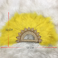 Big Size African Feather Fan Damen Hochzeits feder Fan für Braut feder Nigerian Flower Handfan
