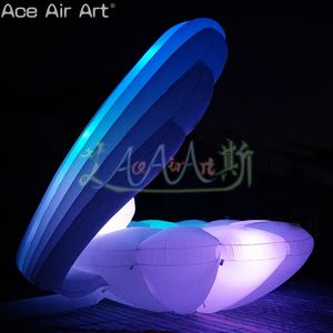 Coquille d'huître gonflable LED personnalisée avec coquille de perle gonflable lumineuse pour les fêtes de plage d'événements DJ et les décorations de scène - Product Image 3