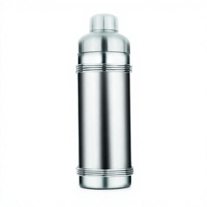 Shaker à cocktail en acier inoxydable à nervures Shaker Boston à changement de couleur Shaker à cocktail en métal régulier - Product Image 1